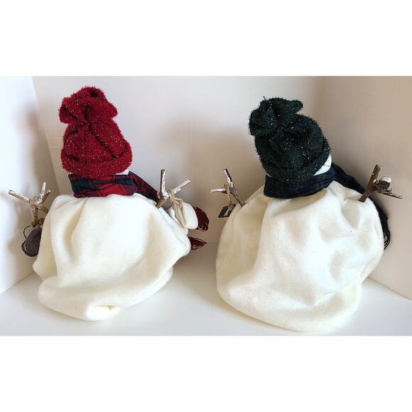 Christmas Winter Snowmen Matching Set Country Chic Fabric Felt Table Decor - Picture 2 of 4